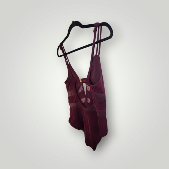 Jets Austalia Jessika Allen Plunge One Piece maroon bodysuit size 8 - Picture 10 of 16